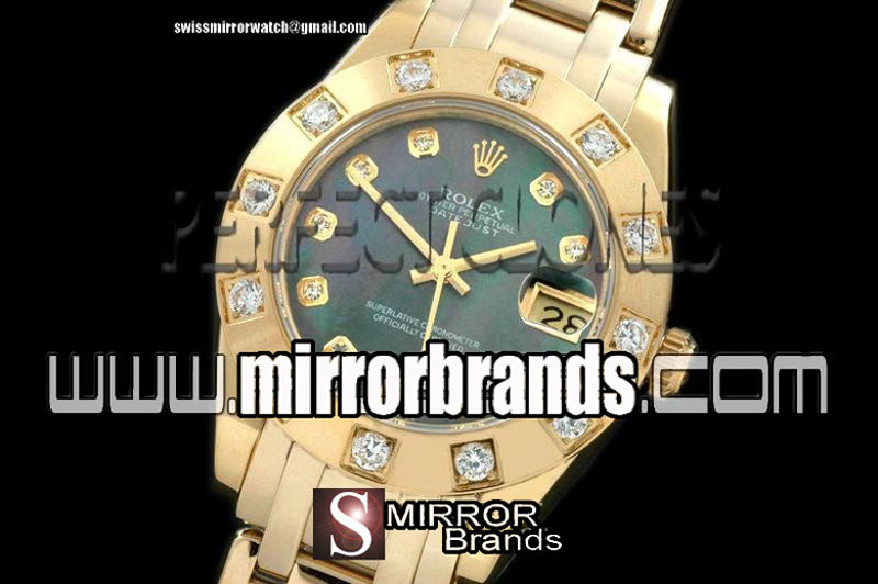 Luxury Rolex FG 12 Diam Bez MOP Black Diamond