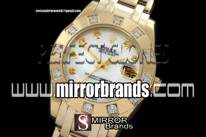 Luxury Rolex FG 12 Diam Bez MOP White Diamond