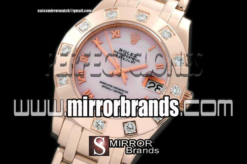 Luxury Rolex FG 12 Diam Bez MOP Pink Roman