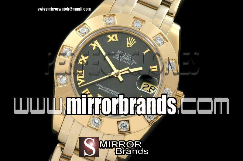 Luxury Rolex FG 12 Diam Bez Grey Roman Swiss Eta 2836-2
