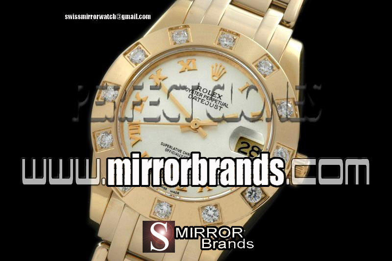 Luxury Rolex FG 12 Diam Bez White Roman Swiss Eta 2836-2