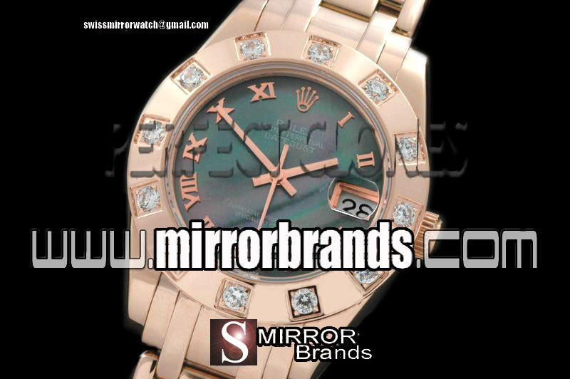 Luxury Rolex FG 12 Diam Bez M-Green Roman Swiss Eta 2836-2