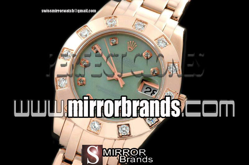 Luxury Rolex FG 12 Diam Bez M-Green Diam Swiss Eta 2836-2
