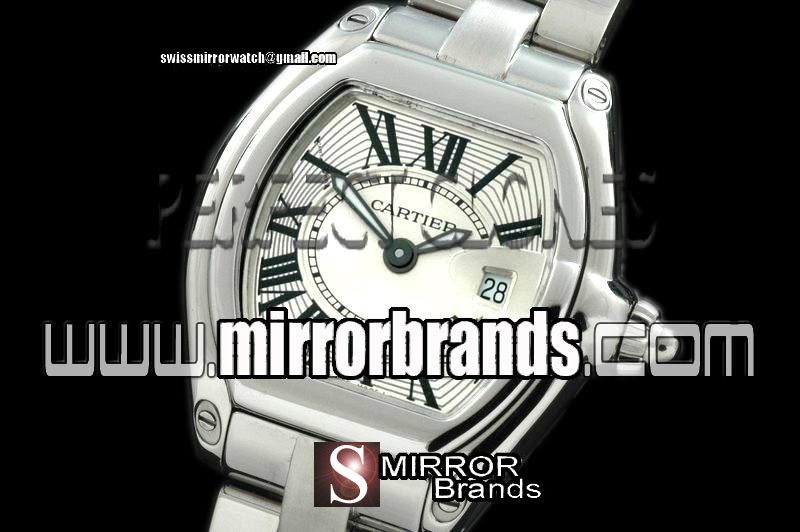 New Cartier Roadster Ladies SS/SS White Swiss Quartz Watches