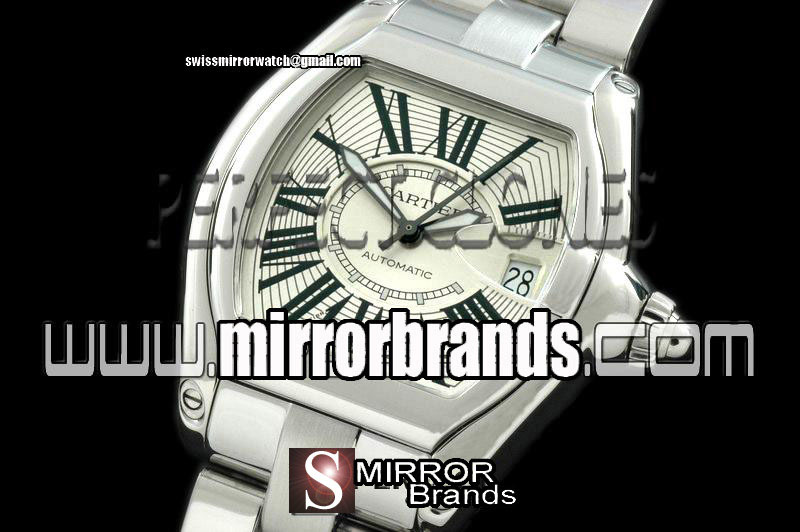 New Cartier Men Roadster SS/SS White Asian 2892 Watches