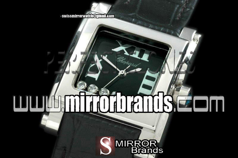 New Chopard Happy Sports Square SS/LE Black Swiss Quartz Watches