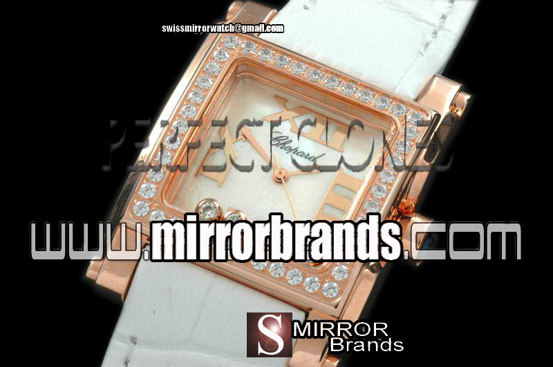 New Chopard Happy Sports Square RG/LE MOP White Swiss Quartz Watches