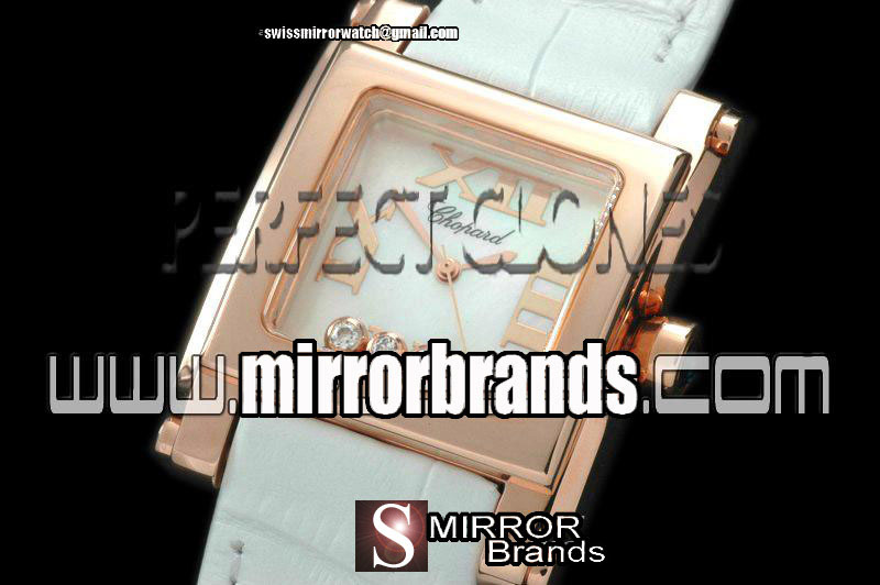 New Chopard Happy Sports Square RG/LE MOP White Swiss Quartz Watches