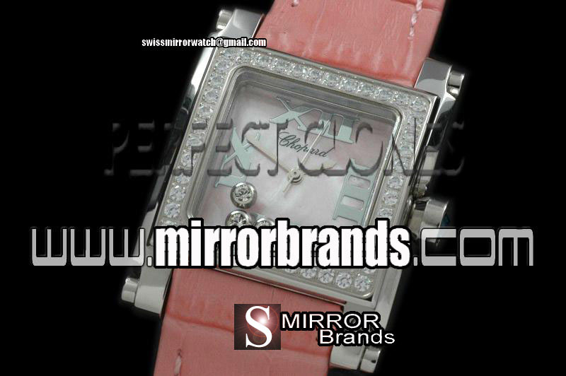 New Chopard Happy Sports Square SS/LE MOP Pink Swiss Quartz Watches