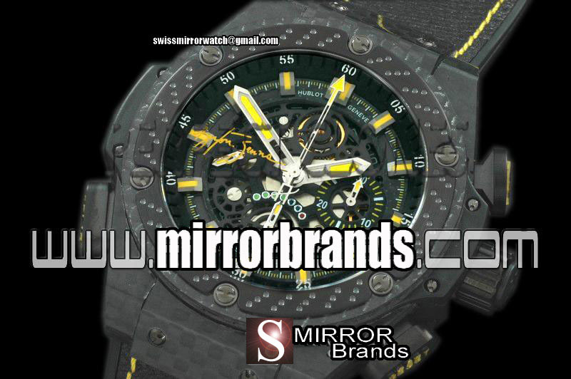 New Hublot King Power Aryton Senna CF/LE Black/Yellow Watches