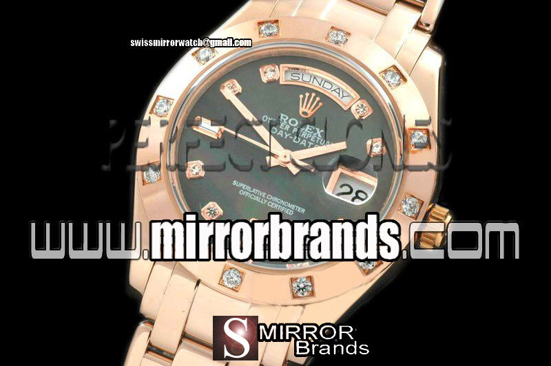 New Rolex RG 12 Diam Bez MOP Black Diam Swiss Eta 2836-2 Watches