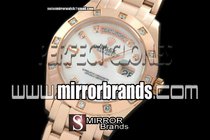 New Rolex RG 12 Diam Bez MOP White Diam Swiss Eta 2836-2 Watches