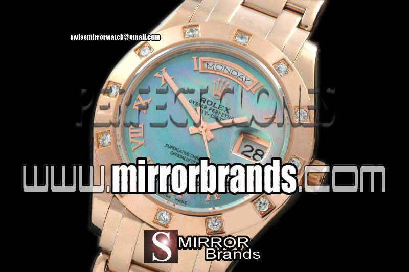 New Rolex RG 12 Diam Bez MOP Blue Roman Swiss Eta 2836-2 Watches