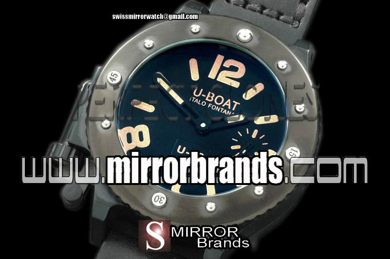 New U-boat U-42 PVD/LE Black/Cream 52mm Asian 6497 H/W Watches