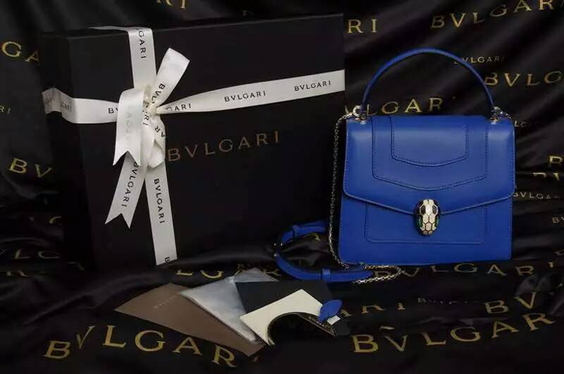 Bvlgari Serpenti Forever Flap Hobo Small Bags 38329 20cm Blue