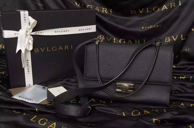 Bvlgari Monete Flap Cover Bags Medium Size 27cm 38506 Black