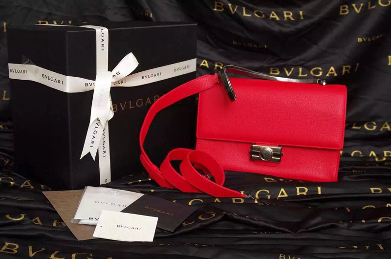 Bvlgari Monete Flap Cover Bags Medium Size 27cm 38506 Red