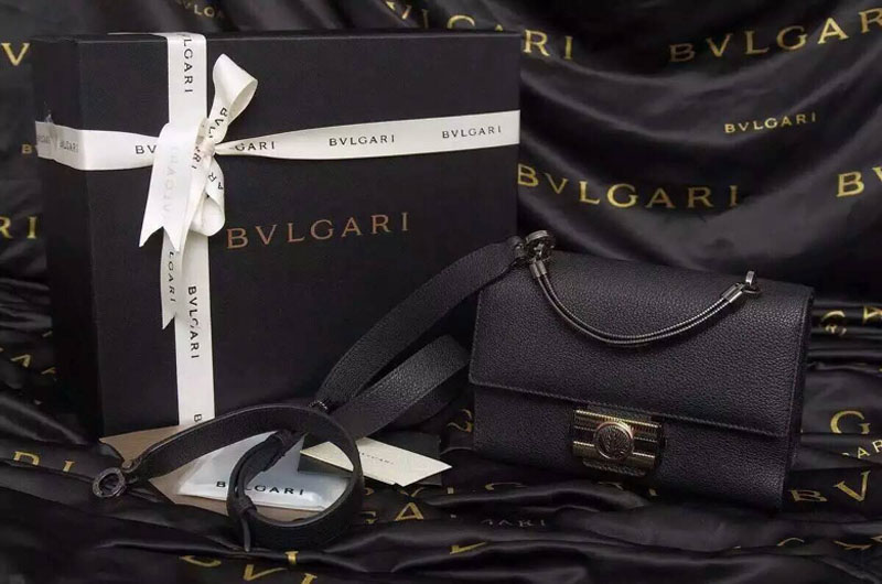 Bvlgari Monete Flap Cover Bags Small Size 20cm 38558 Black