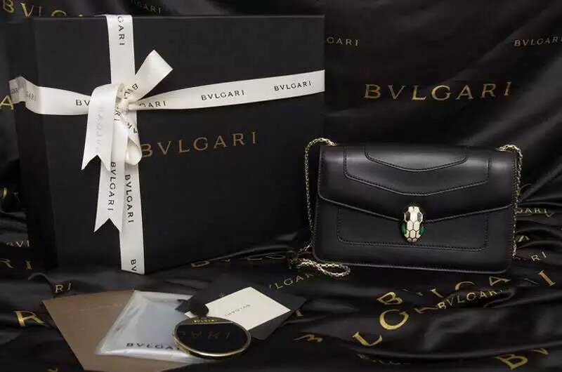 Bvlgari Serpenti Forever Flap Hobo Bags 39174 Black