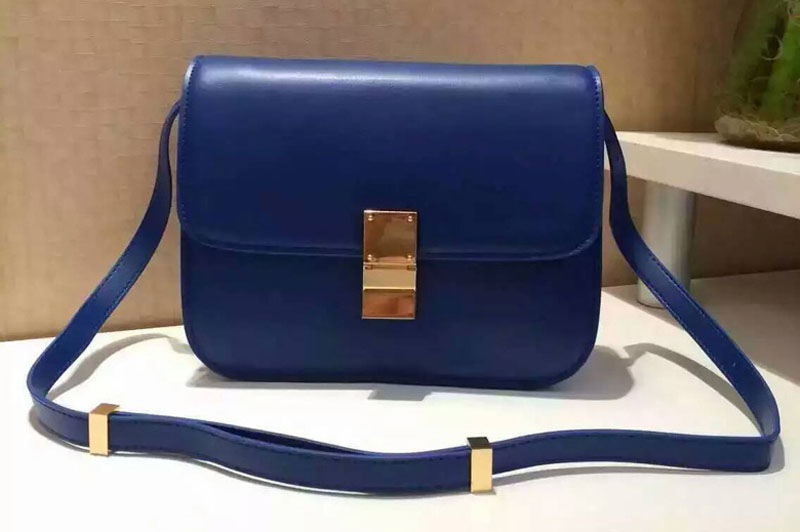 Celine Classic Box Small Flap Bag Calfskin Leather 88007 Blue
