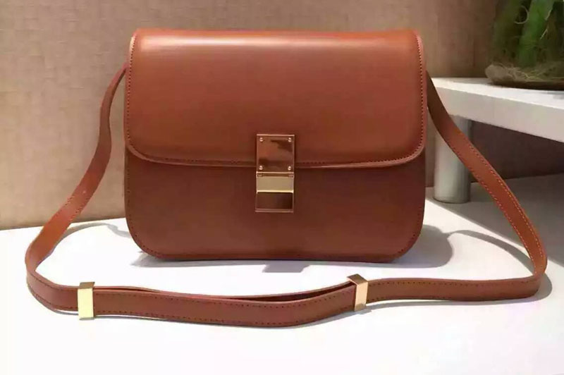 Celine Classic Box Small Flap Bag Calfskin Leather 88007 Tan