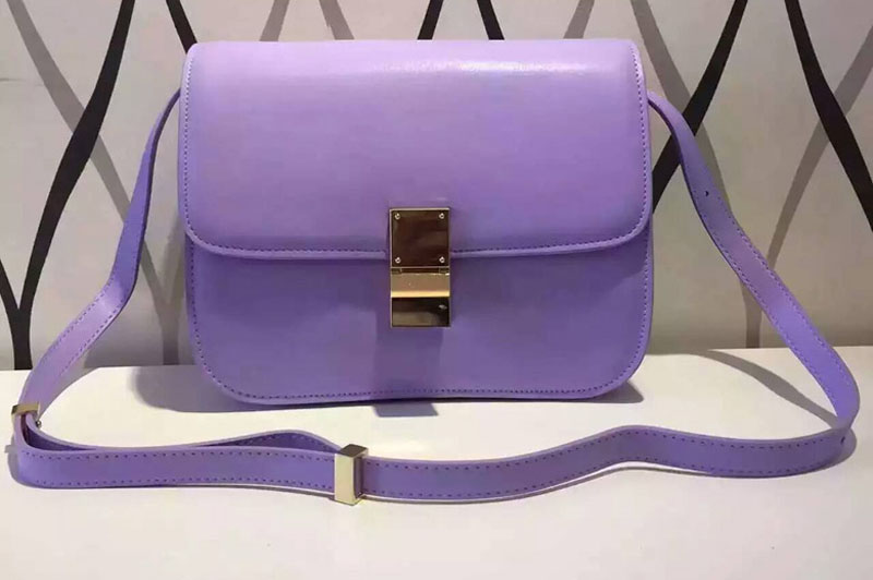 Celine Classic Box Small Flap Bag Calfskin Leather 88007 Purple