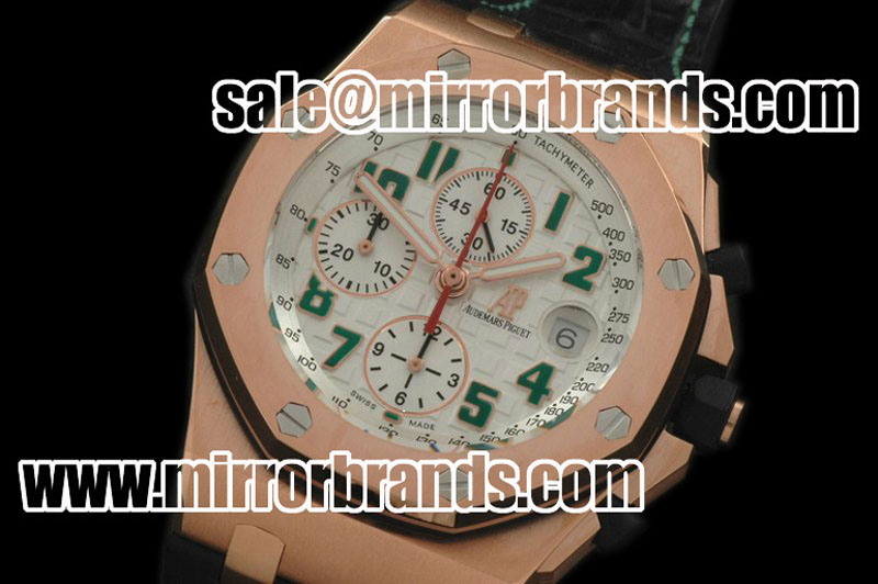 Luxury Audemars Piguet Royal Oak Chronograph Mexico Limited Edtion RG/LE White A-7750 Sec@12