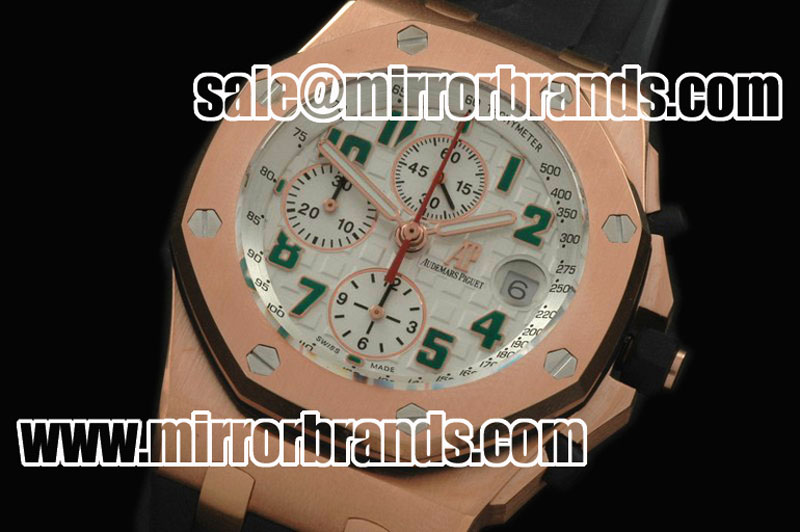 Luxury Audemars Piguet Royal Oak Chronograph Mexico Limtied RG/RU White A-7750 Sec@12