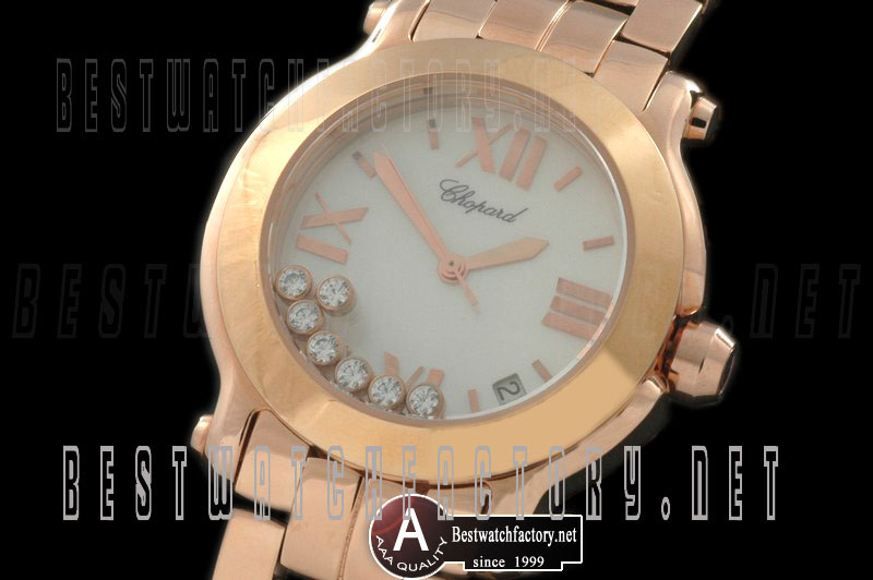 Luxury Chopard Happy Sports RoseGold/Rose Gold White Original Swiss Qtz