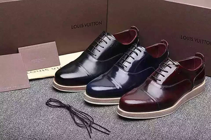 Mens Louis Vuitton Leather Shoes DI1104 Black/Brown/Blue