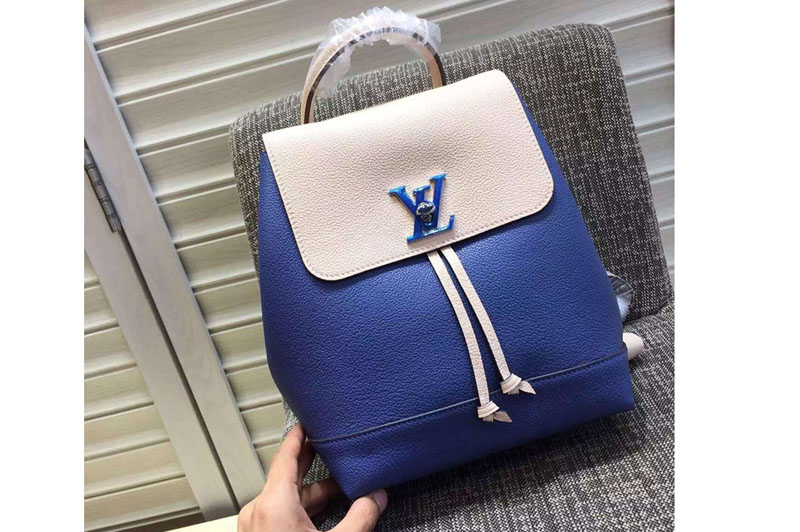 Louis Vuitton Soft Calfskin Lockme Backpack Bag M41815 Blue