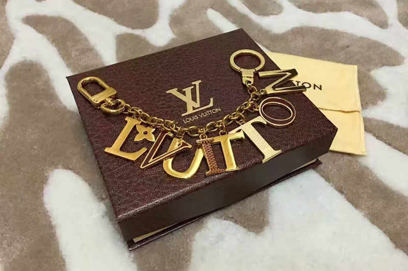 Louis Vuitton port CRE initial key ring gold M61020