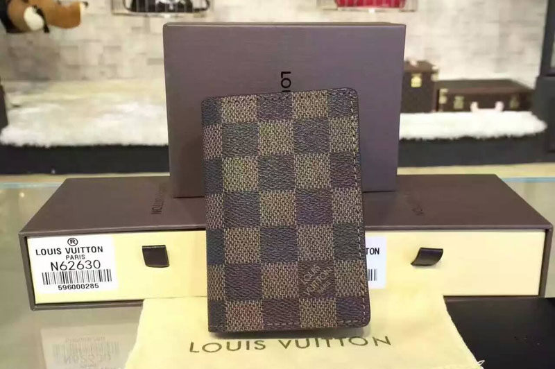 Louis Vuitton Pocket Organiser Damier Ebene Canvas N63143