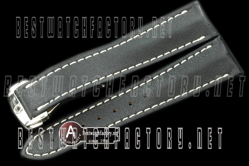 Omega Black Calf leather strap For 45.5mm PO C/W Clasp