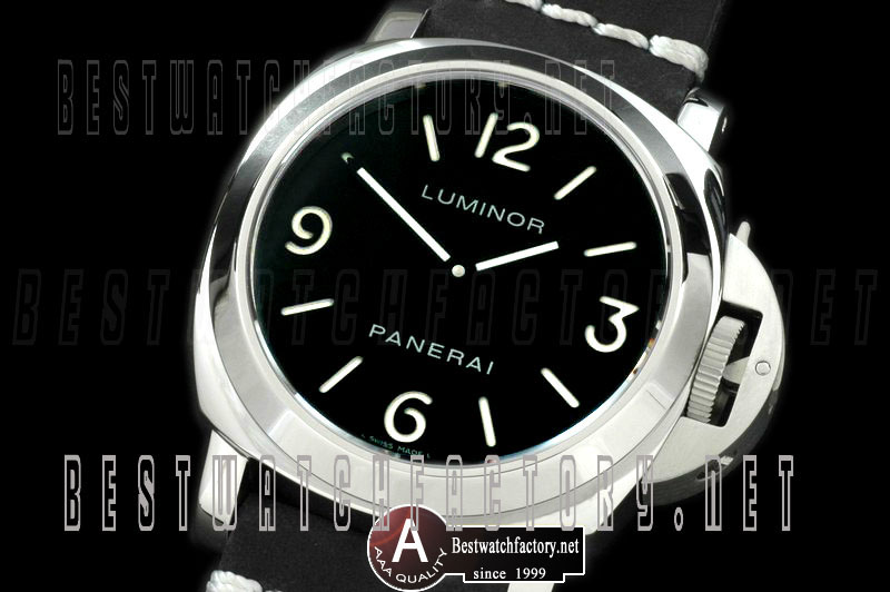 Luxury Panerai Luminor Base 44MM Pam 112L SS/Leather Black Asian 6497