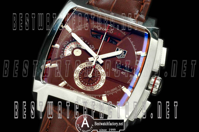 Tag Heuer Monaco LS SS/Leather Brown A-7750 secs@3