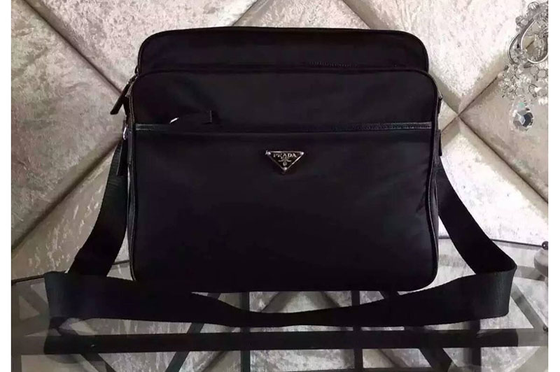 PRADA Tessuto Canvas Messenger Bags VA1028 Black