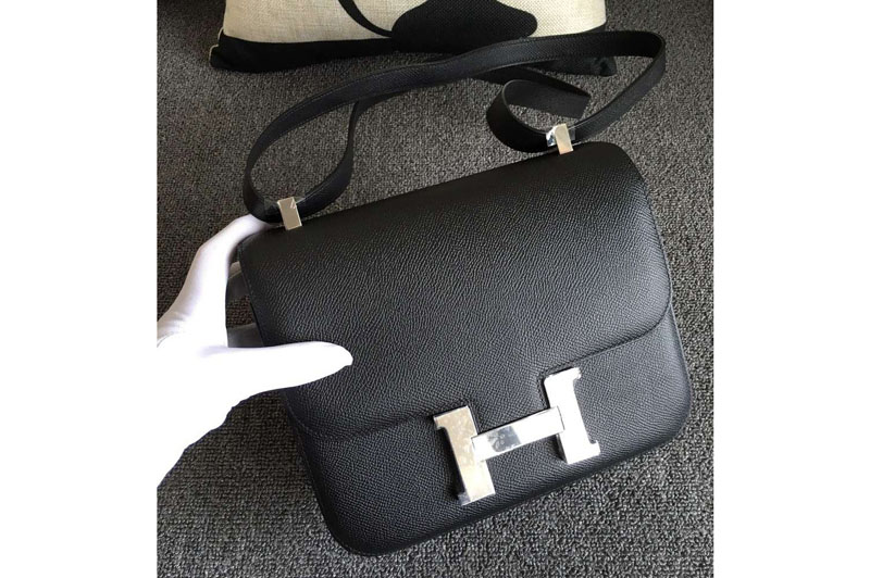 Hermes Constance 18cm Original Epsom Leather Bags Black