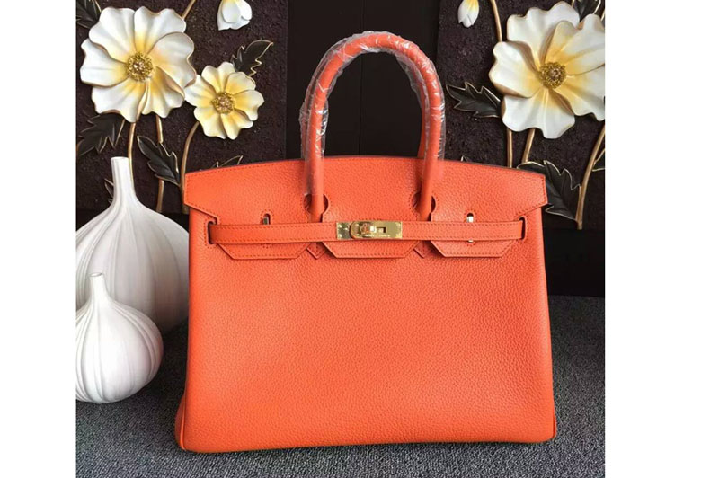 Hermes Birkin 35cm Original Togo Leather Bags Orange