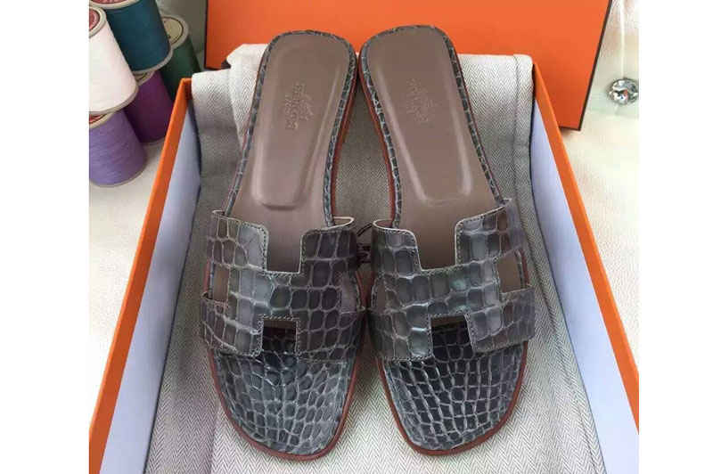 Hermes Original Crocodile Leather Sandals And Slippers Many Color