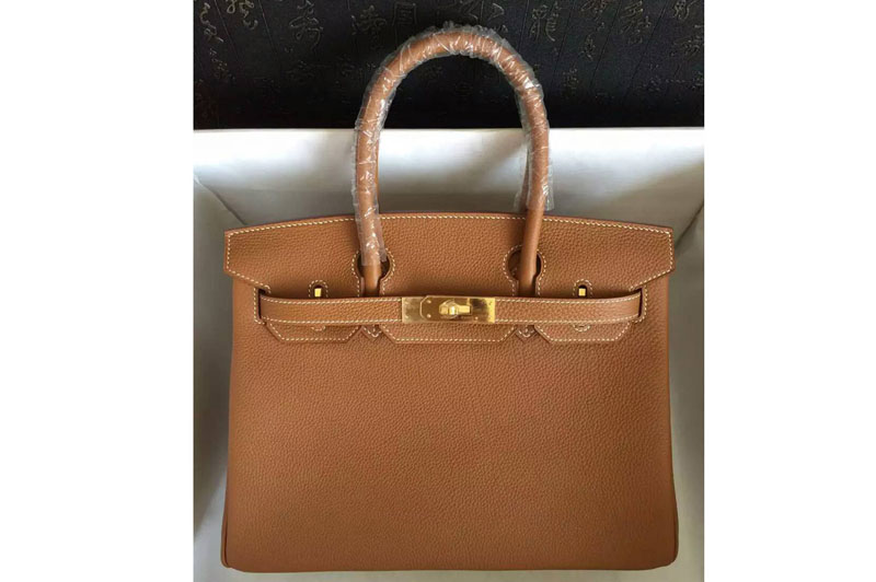 Hermes Birkin 30cm Original Togo Leather Bags Brown