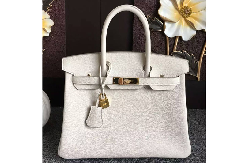 Hermes Birkin 35cm Original Togo Leather Bags White