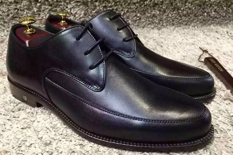 Mens Louis Vuitton Super Quality Leather Shoes Black