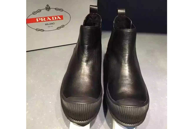 Mens Prada Black Leather Sneaker And Shoes