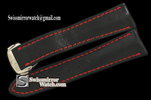 Replica Omega Straps Black Calf leather strap For 45.5mm PO C/W Clasp