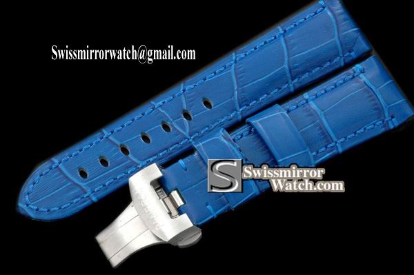 Replica Panerai 22/20 Leather Strap (Blue) with Deployant for Pam 40mm