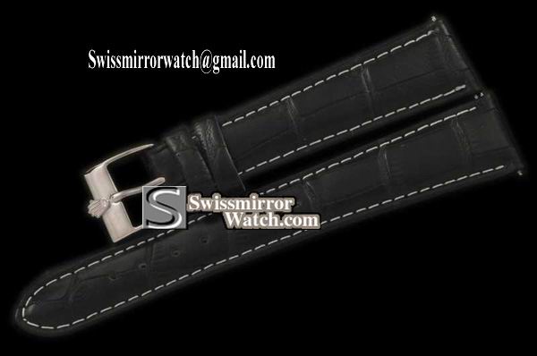Replica Rolex Black Leather Strap 18/16 with Insignia Tang Buckle
