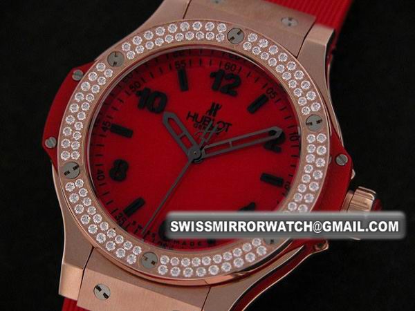 Hublot King Series De HBB Rose Gold Daimond Bezel Red Replica Watches