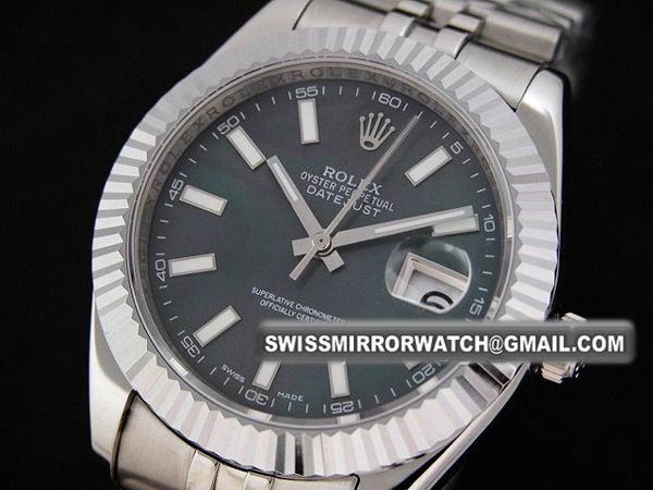 Mens Rolex Datejust II 41mm 118239 Jubilee Steel Black Mop Swiss-25J Replica Watches