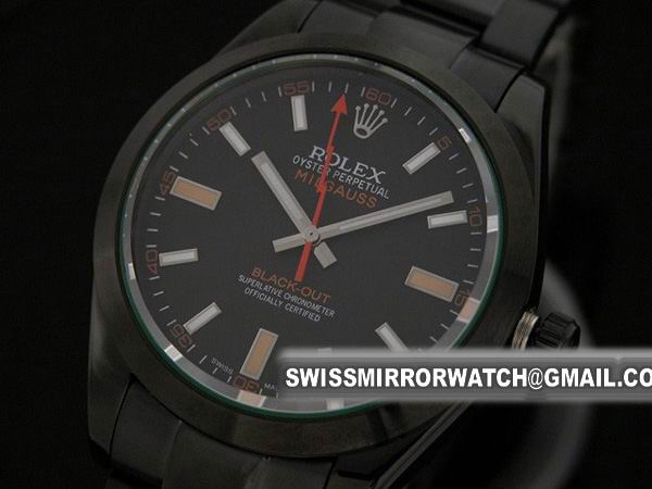Rolex Milgauss 2009 Full Black Out Swiss ETA 40mm Watches
